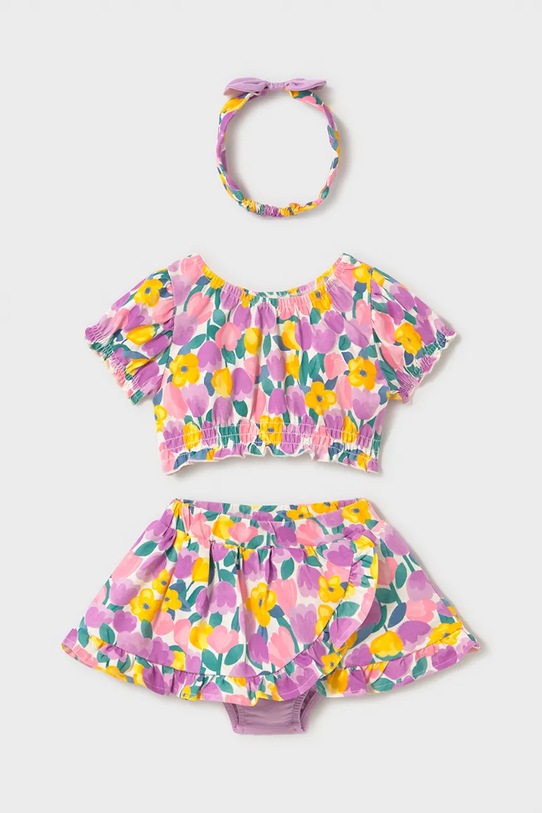 Mayoral komplet dziecięcy wzorzyste fioletowy 1934.4L.Baby.PPY2