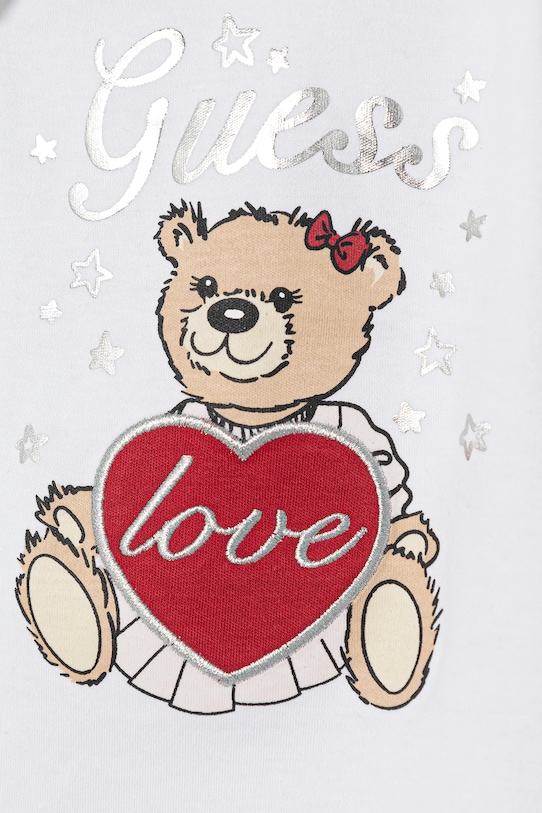 Dziewczynka Guess komplet bawełniany niemowlęcy A6RG02.KA6W4.PPY2 biały