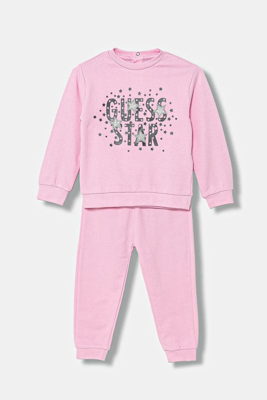 Guess dres bawełniany niemowlęcy 2-pack bawełna różowy A6RG03.KA6R4.PPY2