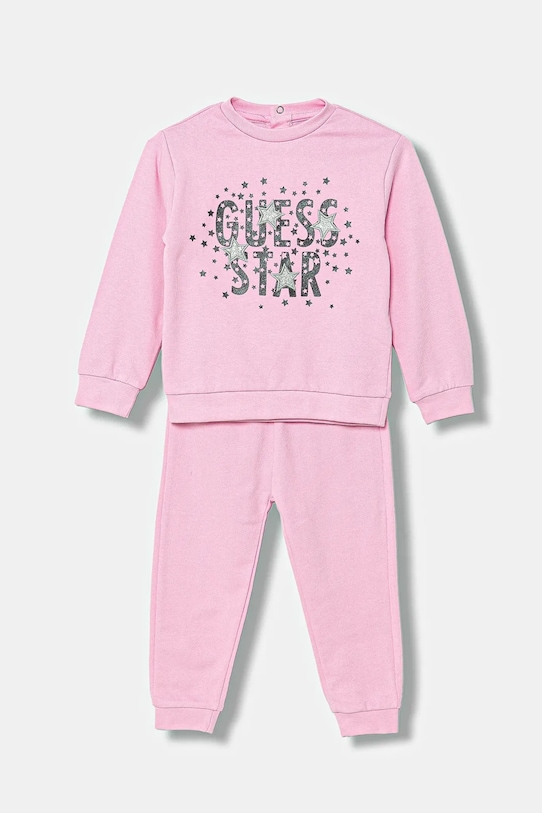 Guess dres bawełniany niemowlęcy 2-pack bawełna różowy A6RG03.KA6R4.PPY2