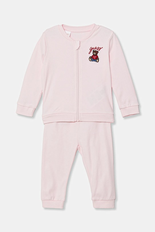 Guess dres bawełniany niemowlęcy H6RW02.KA6W4.PPY2.G różowy SS26
