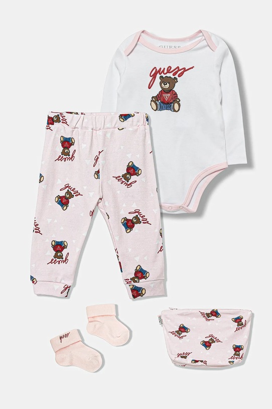 Guess komplet niemowlęcy wzorzyste różowy H6RW03.KA6W4.PPY2.G