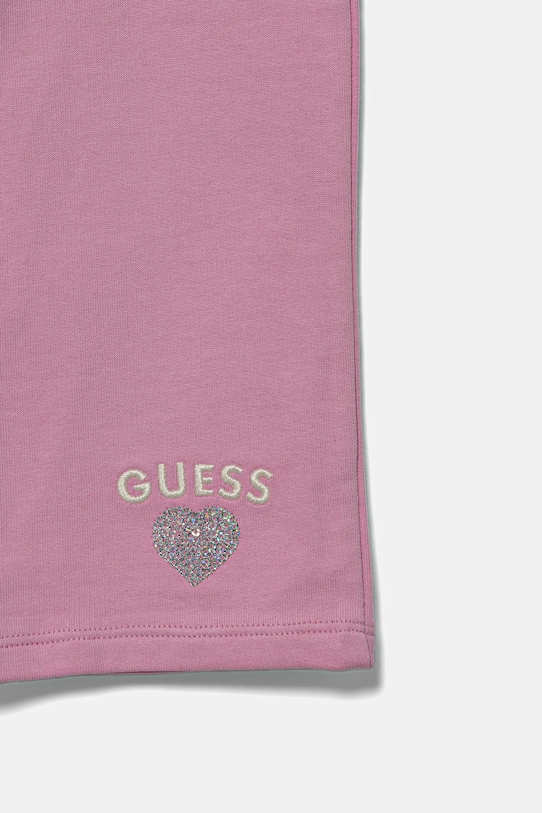 Guess dres bawełniany dziecięcy różowy K6RG02.KA6R4.PPY2