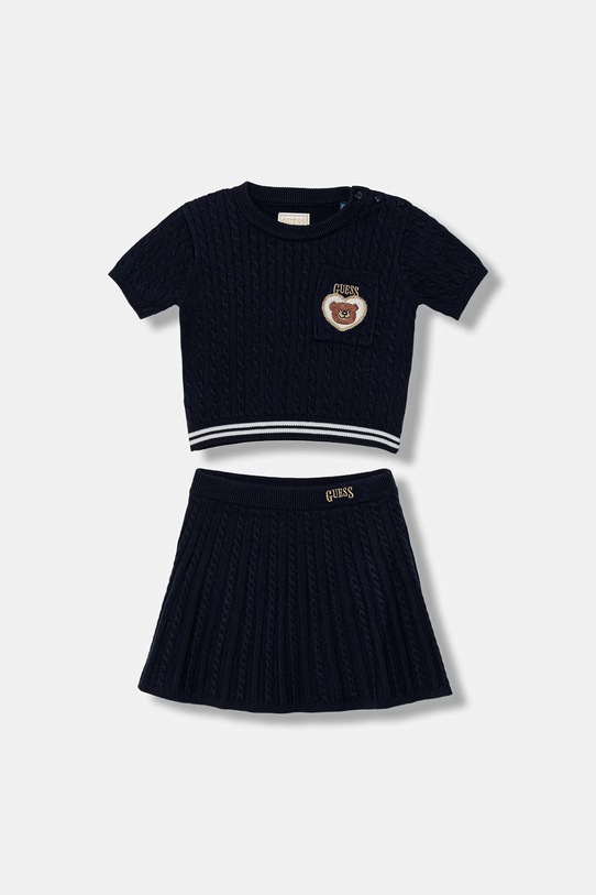 Guess komplet z domieszką wełny dziecięcy 2-pack dzianina granatowy K6RG08.Z37L1.PPY2