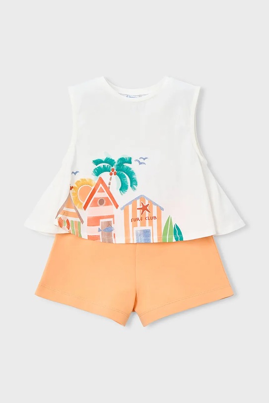Παιδικό βαμβακερό σετ Mayoral 3228.6L.Mini.PPY2 πορτοκαλί SS26