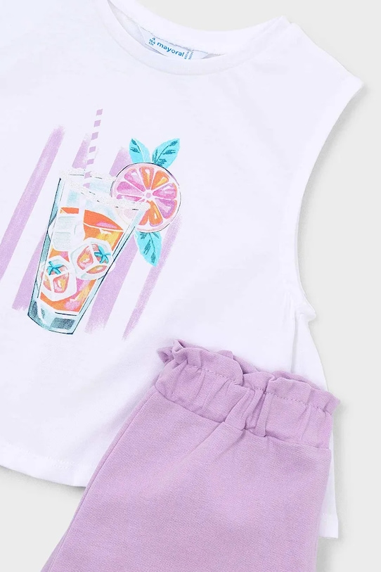 Κοριτσίστικα Παιδικό βαμβακερό σετ Mayoral 3228.6L.Mini.PPY2 μωβ