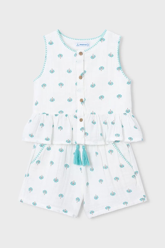 Mayoral komplet bawełniany dziecięcy wzorzyste biały 3229.6L.Mini.PPY2