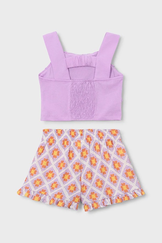 Παιδικό βαμβακερό σετ Mayoral 3230.6L.Mini.PPY2 μωβ SS26