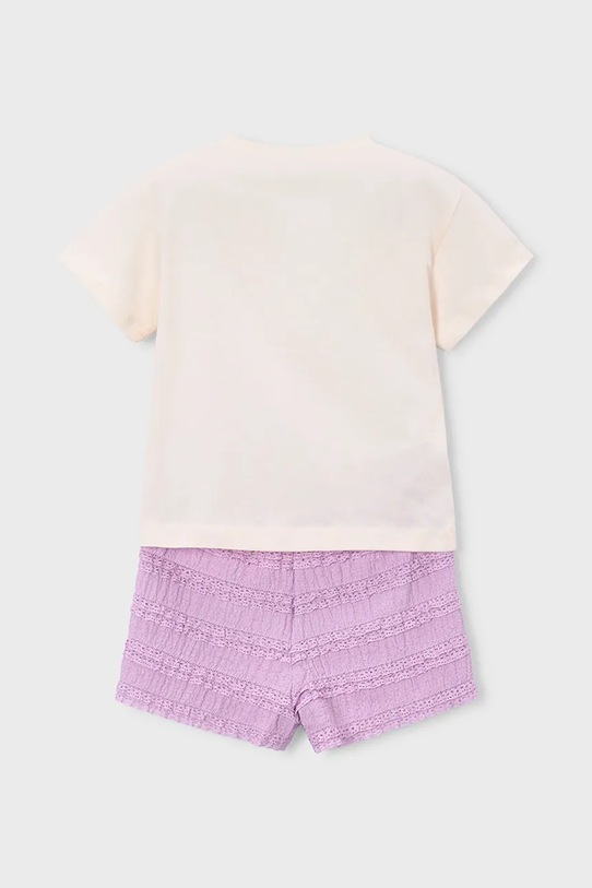 Mayoral komplet bawełniany dziecięcy 3231.6M.Mini.PPY2 fioletowy SS26