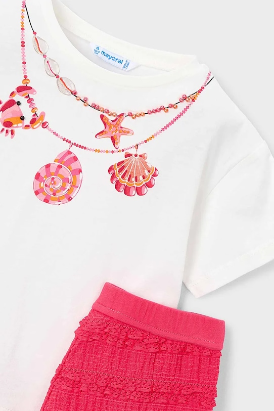 Mayoral komplet bawełniany dziecięcy różowy 3231.6M.Mini.PPY2