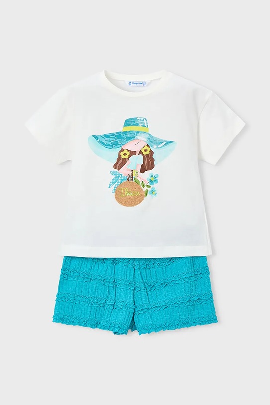 Mayoral komplet bawełniany dziecięcy 3231.6M.Mini.PPY2 niebieski SS26