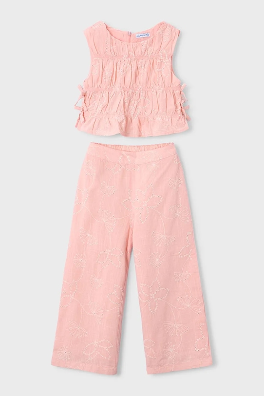 Mayoral komplet bawełniany dziecięcy 3592.6A.Mini.PPY2 różowy SS26