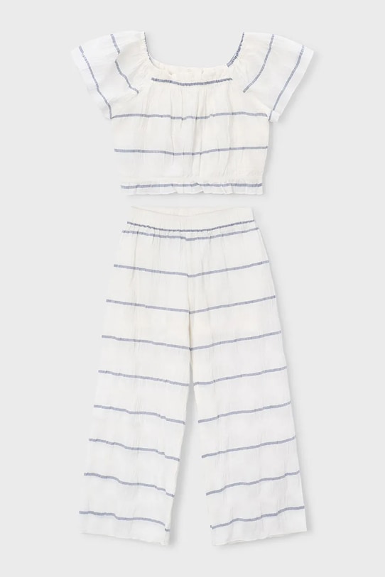 Otroški komplet z dodatkom lanu Mayoral Pletenina bela 3593.6B.Mini.PPY2