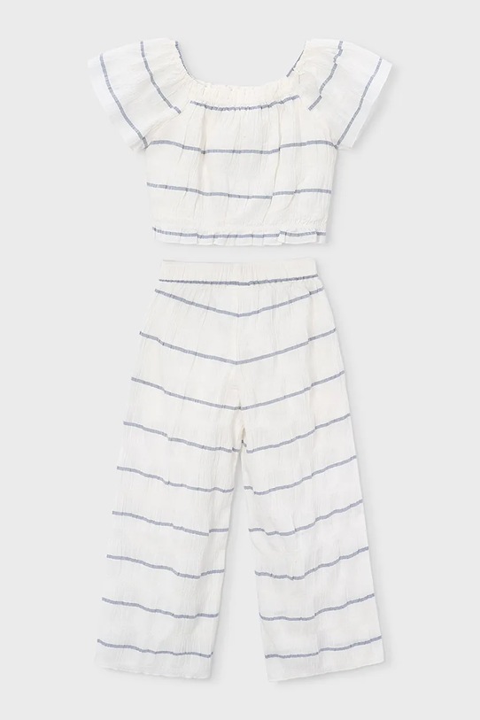 Otroški komplet z dodatkom lanu Mayoral 3593.6B.Mini.PPY2 bela SS26