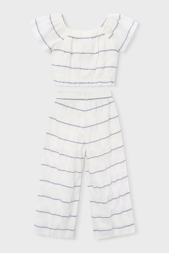 Otroški komplet z dodatkom lanu Mayoral 3593.6B.Mini.PPY2 bela SS26