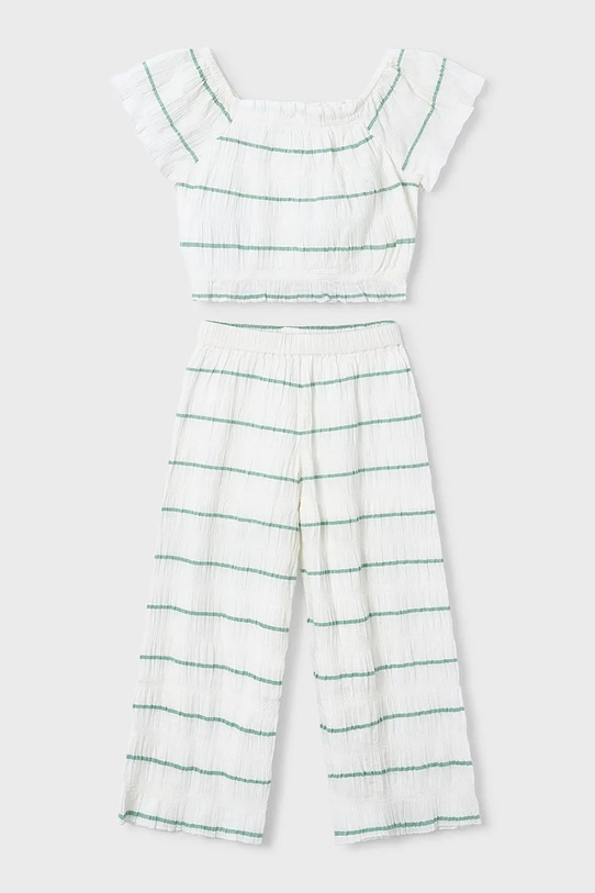 Mayoral komplet z domieszką lnu dziecięcy 3593.6B.Mini.PPY2 biały SS26