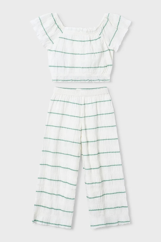 Mayoral komplet z domieszką lnu dziecięcy 3593.6B.Mini.PPY2 biały SS26