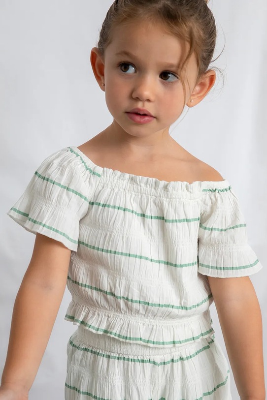 Mayoral komplet z domieszką lnu dziecięcy 3593.6B.Mini.PPY2 biały