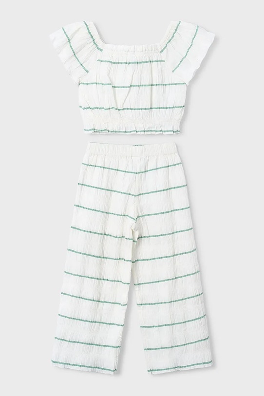 Dziewczynka Mayoral komplet z domieszką lnu dziecięcy 3593.6B.Mini.PPY2 biały