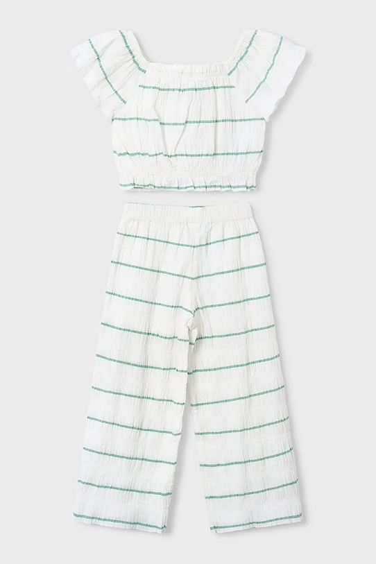 Dziewczynka Mayoral komplet z domieszką lnu dziecięcy 3593.6B.Mini.PPY2 biały