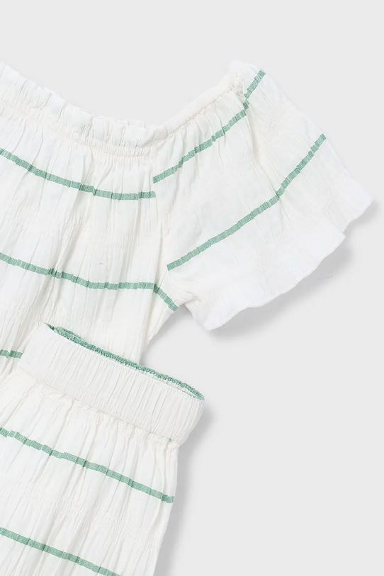 Mayoral komplet z domieszką lnu dziecięcy biały 3593.6B.Mini.PPY2