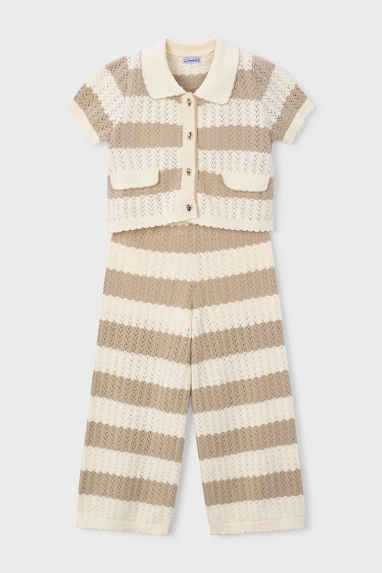 Детски памучен комплект Mayoral памук бежов 3595.6C.Mini.PPY2