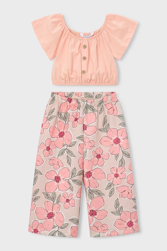 Mayoral komplet bawełniany dziecięcy 3597.6L.Mini.PPY2 pomarańczowy SS26