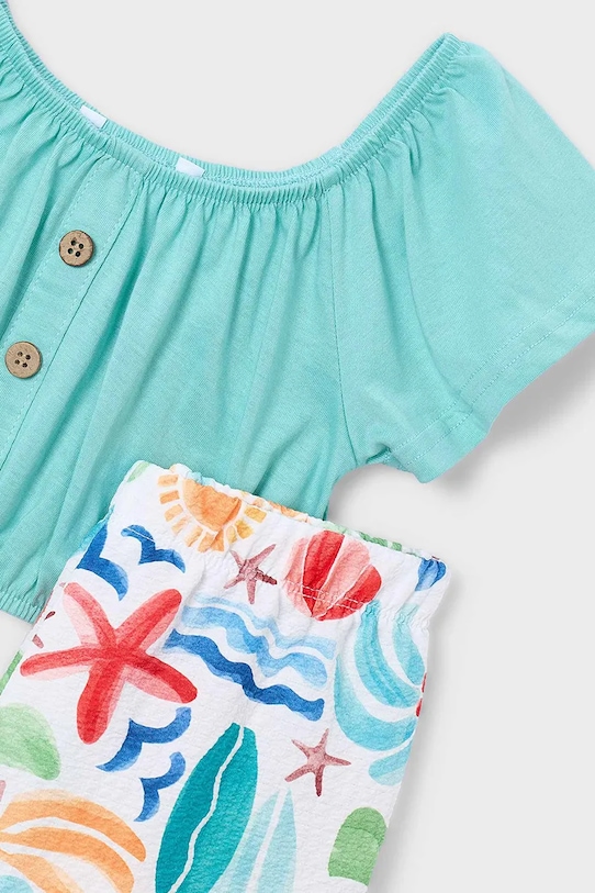 Dziewczynka Mayoral komplet bawełniany dziecięcy 3597.6L.Mini.PPY2 turkusowy