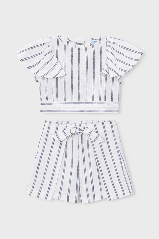 Mayoral komplet z domieszką lnu dziecięcy tkanina beżowy 3949.6F.Mini.PPY2