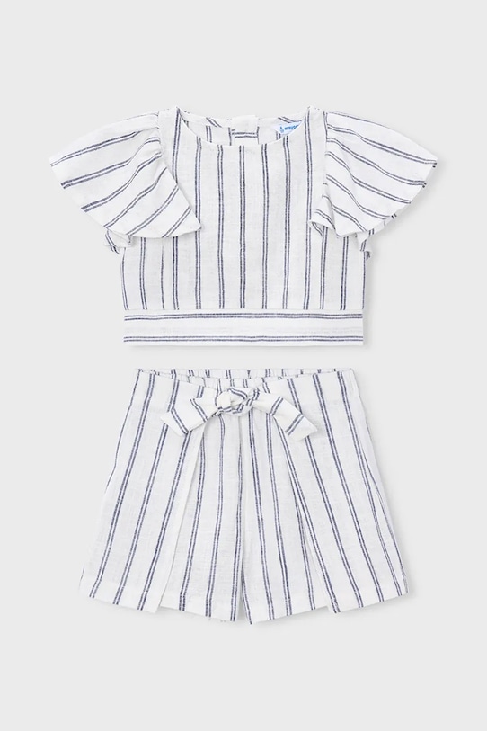 Mayoral komplet z domieszką lnu dziecięcy tkanina beżowy 3949.6F.Mini.PPY2