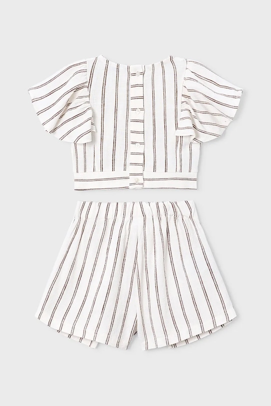 Dziewczynka Mayoral komplet z domieszką lnu dziecięcy 3949.6F.Mini.PPY2 beżowy