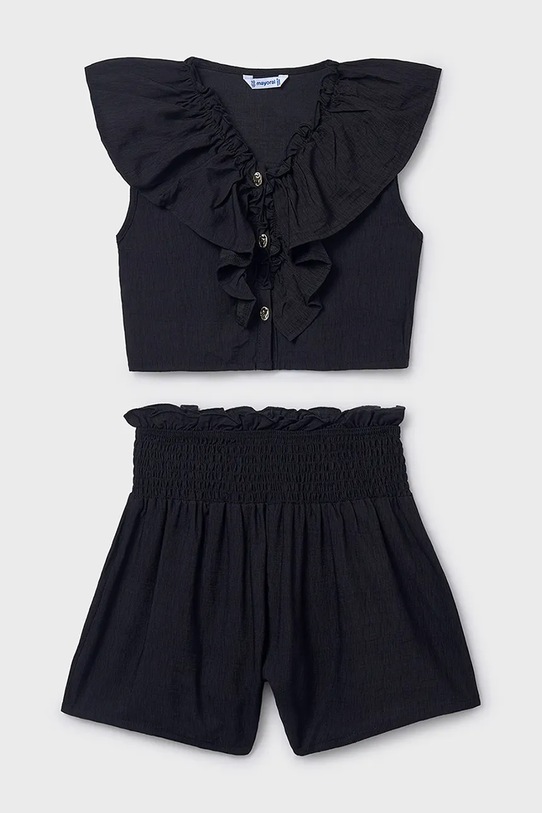 Mayoral komplet dziecięcy tkanina czarny 6207.8B.Junior.PPY2