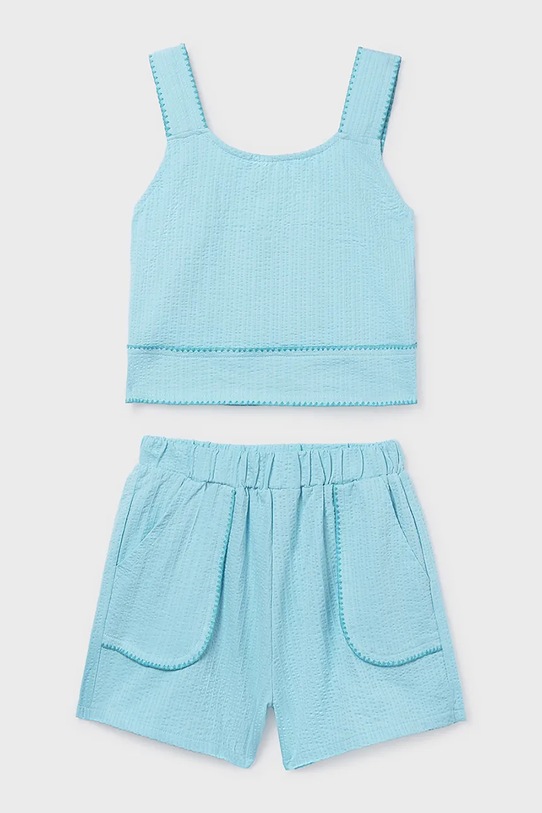 Mayoral komplet bawełniany dziecięcy 6213.8K.Junior.PPY2 niebieski SS26