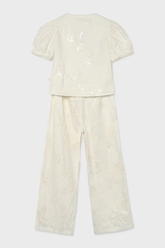 Mayoral komplet bawełniany dziecięcy 6559.8A.Junior.PPY2 biały SS26