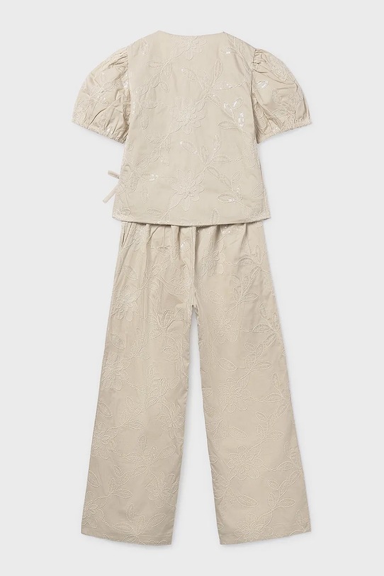 Dziewczynka Mayoral komplet bawełniany dziecięcy 6559.8A.Junior.PPY2 beżowy