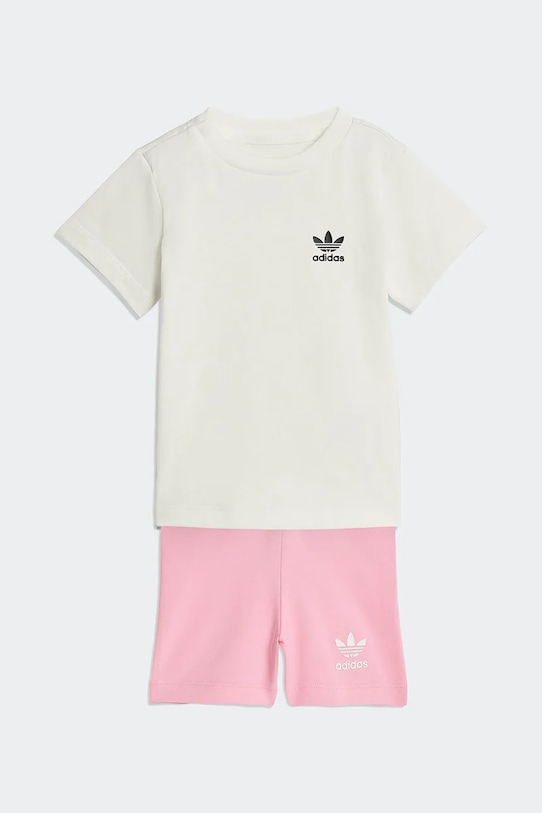 Pamučna dječja trenirka adidas Originals pletivo bijela KE2352