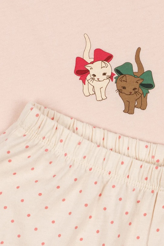 Dziewczynka Konges Sløjd komplet bawełniany dziecięcy FAMO BOX FIT SET GOTS KS104802.PPY2 różowy