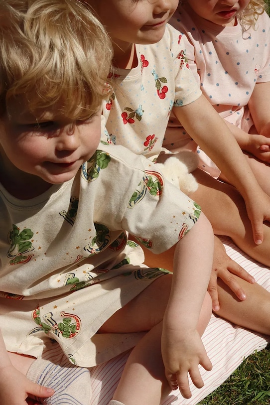 Konges Sløjd komplet bawełniany dziecięcy LIN TEE SET GOTS KS104935.PPY2 beżowy