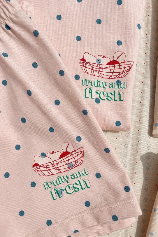 Konges Sløjd komplet bawełniany dziecięcy LIN TEE SET GOTS KS104935.PPY2 różowy