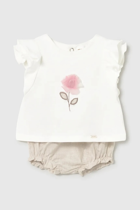 Mayoral Newborn komplet niemowlęcy aplikacja beżowy 1289.2M.Newborn.PPY2