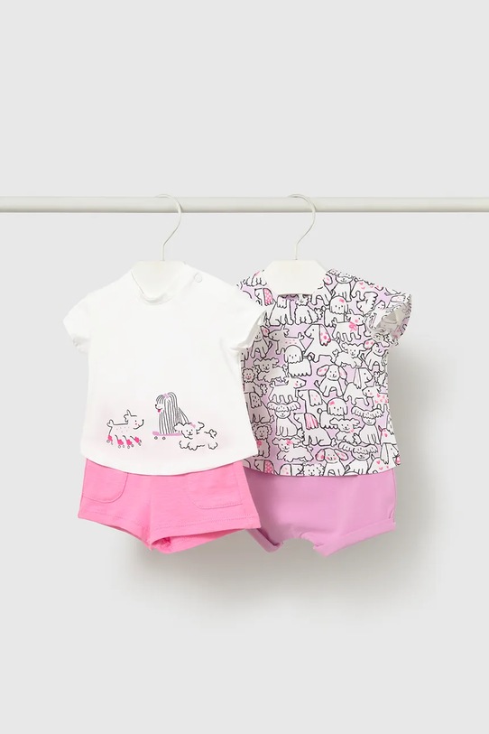 Mayoral Newborn komplet bawełniany niemowlęcy nadruk różowy 1641.2K.Newborn.PPY2