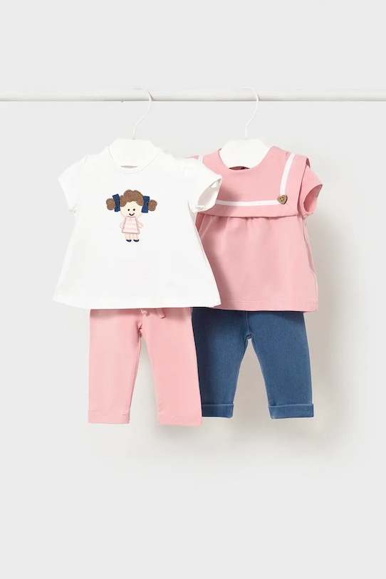 Mayoral Newborn komplet niemowlęcy 2-pack aplikacja różowy 1736.2T.Newborn.PPY2