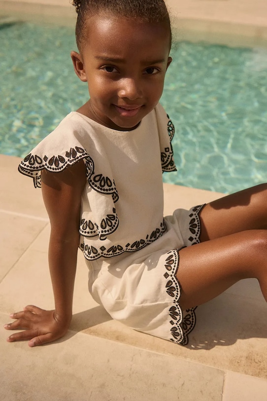 Abel&Lula komplet z dodatkiem lnu dziecięcy aplikacja beżowy 5211.10.Mini.PPY2