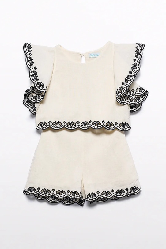 Abel&Lula komplet z dodatkiem lnu dziecięcy 5211.10.Mini.PPY2 beżowy SS26