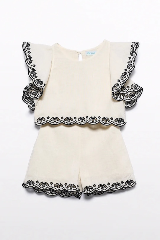 Abel&Lula komplet z dodatkiem lnu dziecięcy 5211.10.Mini.PPY2 beżowy SS26