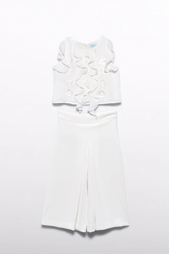 Παιδικό σετ - μπλούζα και παντελόνι Abel&Lula λεπτό μοτίβο λευκό 5213.1.Mini.PPY2