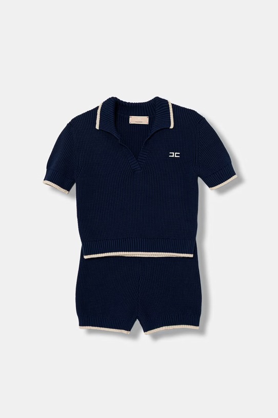 Elisabetta Franchi σετ παιδικό βαμβακερό σκούρο μπλε EFCM026.C.FL001