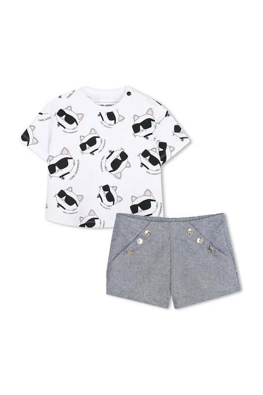 Pamučni komplet za bebe Karl Lagerfeld pletivo bijela Z31064.67.81