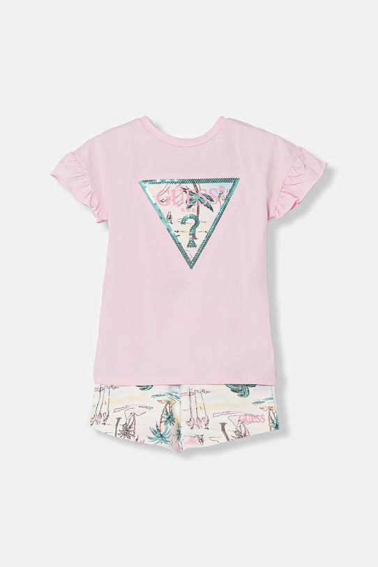 Guess komplet codzienny dziecięcy bawełniany różowy K6GG02.K6YW4.PPY2.M
