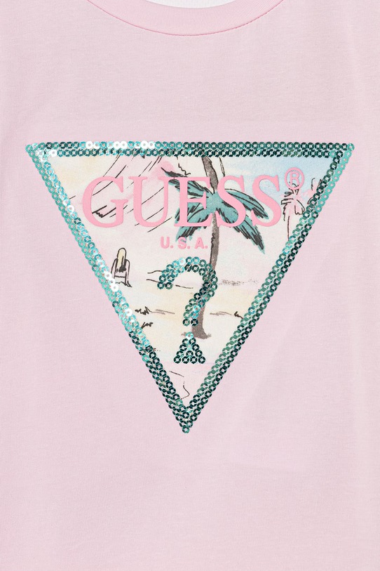 Dziewczynka Guess komplet codzienny dziecięcy bawełniany K6GG02.K6YW4.PPY2.M różowy